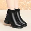 Zapatos planos para madre zapatos de algodón 2023 nuevos otoño e invierno botas cortas zapatos para mujeres de mediana edad y mayores zapatos de cuero forrados de lana botas Martin cálidas