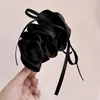 Clip de Banana Dongdaemun de Corea del Sur Nuevo Clip Vertical de Cinta de Lazo de Satén de Alta Gama para Cola de Caballo Pasador para la Parte Posterior de la Cabeza