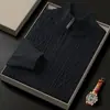Suéter de media cremallera para hombre, estilo nuevo, para hombres jóvenes y de mediana edad, engrosado y cálido para el invierno, adecuado para ropa casual de negocios, tejido de punto base para hombre