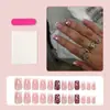 Uñas Postizas Usables Estilo Chino con Pedrería Francesas Europeas y Americanas Uñas Postizas de Gama Alta Transfronterizas