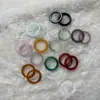 Anillo de ágata calcedonia púrpura imperial A de semilla de hielo natural versión ancha alto hielo ojo de gato explosiones caja de regalo oro champán