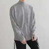 Camiseta de Manga Larga de Felpa Cepillada por Ambos Lados para Hombre, Ropa Interior Térmica Auto-calentable de Otoño e Invierno, Corte Ajustado, Cuello Semialto, Camiseta Base para Otoño