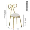 Cadeira de Maquiagem Estilo Creme de Luxo Leve e de Alta Qualidade, Banqueta para Toucador, Cadeira Minimalista Moderna para Quarto com Laço para Meninas