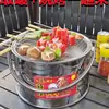 Parrilla de Barbacoa de Acero Inoxidable, Estufa de Carbón, Parrilla de Barbacoa Portátil para Exteriores, Hoguera, Brasero de Carbón para el Hogar