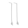 Estilo Coreano Novo Quente Vendendo Doce Elegante Brincos Simples Frescos Brincos Borla Linha Longa de Orelha Brincos de Zircônia Femininos
