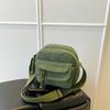Bolsa Transversal de Veludo Cotelê Coreana Ins Cor Pura Lona Moda Casual Bolsa de Ombro Estudante Roupa de Trabalho Japonesa Bolsa de Ombro Pequena