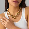 2025 Nuevo Collar Grande de Perlas Retro para Mujer Cadena de Clavícula Elegante de Lujo Accesible Europeo y Americano Accesorios Tendencia