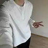 Tendencia de Primavera 2026: Sudadera de Capa Base con Cuello Henley, Estilo Casual Japonés, Tallas Grandes, Corte Holgado, Versátil, Elegante Top de Manga Larga para Hombre