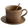Taza de Café Mimosa Vintage de Fábrica Cerámica Media Antigua Alto Valor de Color Taza Taza Juego de Té de la Tarde Taza Platillo Traje