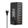 Cargador de Nitruro de Galio Pd de 268W, Producto de Venta Caliente Transfronterizo, Adaptador de Escritorio Multifuncional de 8 Puertos de 268W, Cargador de 268W