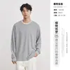 Camiseta Henley de Manga Longa com Zíper Parcial para Homens, Estilo Duas Peças, Coleira Henley, Estação Primavera, Caimento Solto, Estilo Old Money, Suéter Pulôver