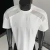Camiseta de manga corta, corte recto, hombro caído, estilo americano para hombre, versión de verano, de malla, secado rápido, transpirable, retro, moderna, top casual