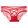 Ropa interior de malla de encaje transpirable roja nueva MBF para mujer, cintura baja, entrepierna de algodón, sexy, hot, venta al por mayor transfronteriza para mujer