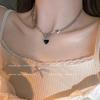 Collar con Colgante Cuadrado de Perlas Estilo Coreano para Mujer, Temperamento Dulce y Fresco, Cadena para Clavícula, Accesorio de Nicho de Alta Gama