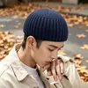 Gorro de lã tricotado para circunferência de cabeça grande, outono e inverno, faz o rosto parecer menor, mantém aquecido e protege do frio, gorro moderno estilo coreano para homens, versátil