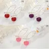 Nuevos Pendientes de Fruta de Cereza Tridimensionales de Lujo Ligero, Estilo Largo, Iluminadores, Juveniles, Pendientes de Temperamento de Gama Alta