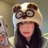 Bonito gorro de punto con orejas de gato para mujer, perfecto para otoño e invierno, te mantiene abrigada y hace que tu cara se vea más pequeña. Presenta ojos de gato de dibujos animados y orejeras