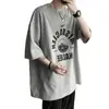 Camiseta Curta Tendência Estilo Coreano para Homens, Solta Ins Estilo Hong Kong Versátil Casual Estilo Harajuku Top Masculino Tendência