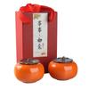 Cerámica creativa Caqui Caqui Ruyi Tarro de té de caqui Caja de dulces para el hogar Tarro de té portátil para actividades comerciales