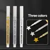 Caneta marcadora acrílica artística de 15mm nas cores dourado, prata e branco para pintura estudantil, grafite em pôsteres, caneta marcadora de secagem rápida e à prova d'água