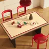 Toalha de Mesa de Natal Sem Lavar à Prova de Óleo Impermeável à Prova de Escaldamento Resistente a Altas Temperaturas Tapete de Mesa Atmosférico Tapete de Mesa de Centro