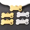 Fabricante de origen acero inoxidable pulido forma de hueso de pata hueca etiqueta para mascota etiqueta de perro colgante colgante en stock