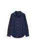Camisa de Lino Tencel con Cuello en V y Mangas Largas Estilo Nuevo Primavera y Verano 2026 Camisa Transparente Sencilla de Color Sólido Top Transpirable Versátil