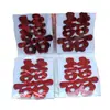 Boda pequeño sello adhesivo de palabra feliz sobre rojo de boda caja de dulces adhesivo de palabra feliz disposición de habitación de boda adhesivo para muebles festivo