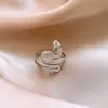 Elegante Anillo de Esmalte para Mujer, Diseño de Nicho Estilo Ins, Anillo Ajustable de Punta Abierta con Patrón para Dedo Índice, Anillo de Dedo del Pie, Directo de Fábrica