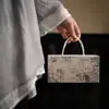 Conjunto de Presente com Caixa de Quatro Peças para Xícaras de Chá das Dinastias Tang e Song, Conjunto de Xícaras de Chá para Presente Casual, Conjunto de Xícaras de Chá para Lazer Verde Antigo