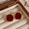 Pendientes de Cubo de Azúcar Borgoña con Diseño Único, Estilo Vintage de Hong Kong, Estilo Francés Hepburn, Pendientes Elegantes, Nueva Moda Tendencia