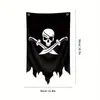 Bandera de Calavera Pirata de Origen Transfronterizo 30x50cm Poliéster Tela Colgante Pirata Decoración de Escena de Sala de Escape