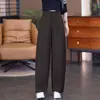 Calça feminina sob medida, de corte reto e cintura alta, relaxada e versátil, modelo outono 2026, calça casual de caimento solto que emagrece, para o dia a dia