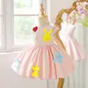 Vestido de Bautizo para Bebé Recién Nacido Vestido Formal de Satén con Perlas Cortadas con Láser para el Primer Cumpleaños del Bebé Vestido de Noche de Cumpleaños para Niña Pequeña