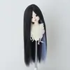 Peluca para Muñeca BJD 3 Puntos 4 Puntos 6 Puntos Flequillo Largo Cabello Largo Liso Estilo Colorido Cosplay Base sin Peinar Cubierta de Cabello