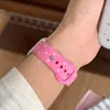 Pulseira de relógio de silicone com base de cor correspondente, compatível com Apple Watch Séries 12, 11 e 10