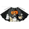 Disfraz Infantil de Halloween Mago Capa Estampada de Halloween Estilo Europeo y Americano Calavera Calabaza Fantasma Capa de Halloween