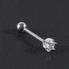 Anillos para Piercing de Lengua Estilo Europeo y Americano Acero Inoxidable Zircón Brillante Nicho Moda Joyería para Piercing Tachuelas para Lengua Venta al por Mayor