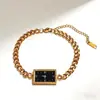 [Aço Titânio Corpo Inteiro] 100 Pulseiras Europa e Estados Unidos 18k Não Desbota Simples Joker ins Moda Personalizada Joia de Mão para Mulheres