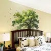 Decoración de Paredes de Dormitorio, Estudio, Sala de Estar con Pegatinas Estilo Acuarela Árboles Frondosos y Pájaros Venta al por Mayor