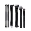 Set de 5 Brochas de Maquillaje Doble Cara Transfronterizo, Brocha para Base y Rubor, Brocha de Contorno de Tres Colores con Cerdas Suaves, Brocha para Polvo Suelto, Herramientas de Belleza de Comercio Exterior