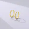 Brincos Circulares Simples Brilhantes Europeus e Americanos Transfronteiriços Banhados a Ouro 18K Prata Esterlina 925 Brincos de Design de Nicho Brincos de Luxo Acessíveis