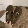 Sapatos peludos femininos para exterior, novo estilo outono/inverno 2026, botas de neve com forro de fleece, espessados para aquecimento, sapatos de algodão modernos e casuais