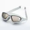 Gafas de Natación Antivaho Galvanizadas de Marco Grande para Adultos Gafas de Natación de Silicona con Gafas de Natación de una Sola Pieza Protección Ocular de Moda