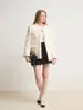 Abrigo de Lana 45% Estilo Francés Suave y Elegante Holgado con Parches de Piel Manga Larga Estilo Chanel para Mujer, Versión Engrosada para Otoño e Invierno