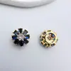 Banho de Cobre Cor Dourada 18K Manutenção da Cor Micro Zircônia Girassol Colar de Contas Multicanal Acessórios para Joias DIY Material de Contas de Cristal