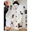 En Stock Algodón y Lino de Gama Alta Bordado Pesado Estilo Coreano Cuello en V Chaleco Prendas de Abrigo sin Mangas Verano Delgado Top