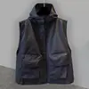 Cárdigan de Color Sólido con Capucha Chaleco Exterior Chaqueta Primavera y Otoño Tendencia Ropa de Trabajo Chaqueta con Bolsillos Tridimensionales para Hombres y Mujeres