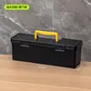 Caixa de Ferramentas, Caixa de Armazenamento Portátil à Prova de Poeira Preta Transparente com Tampa, Caixa Plástica para Armazenamento no Carro e em Casa