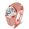 Conjunto de Grupo de Diamantes Completos da Moda Estilo Coreano com Anel de Diamante de 5 Quilates Oito Corações e Oito Flechas Banhado a Platina Pt950 Anel de Diamante Moissanita